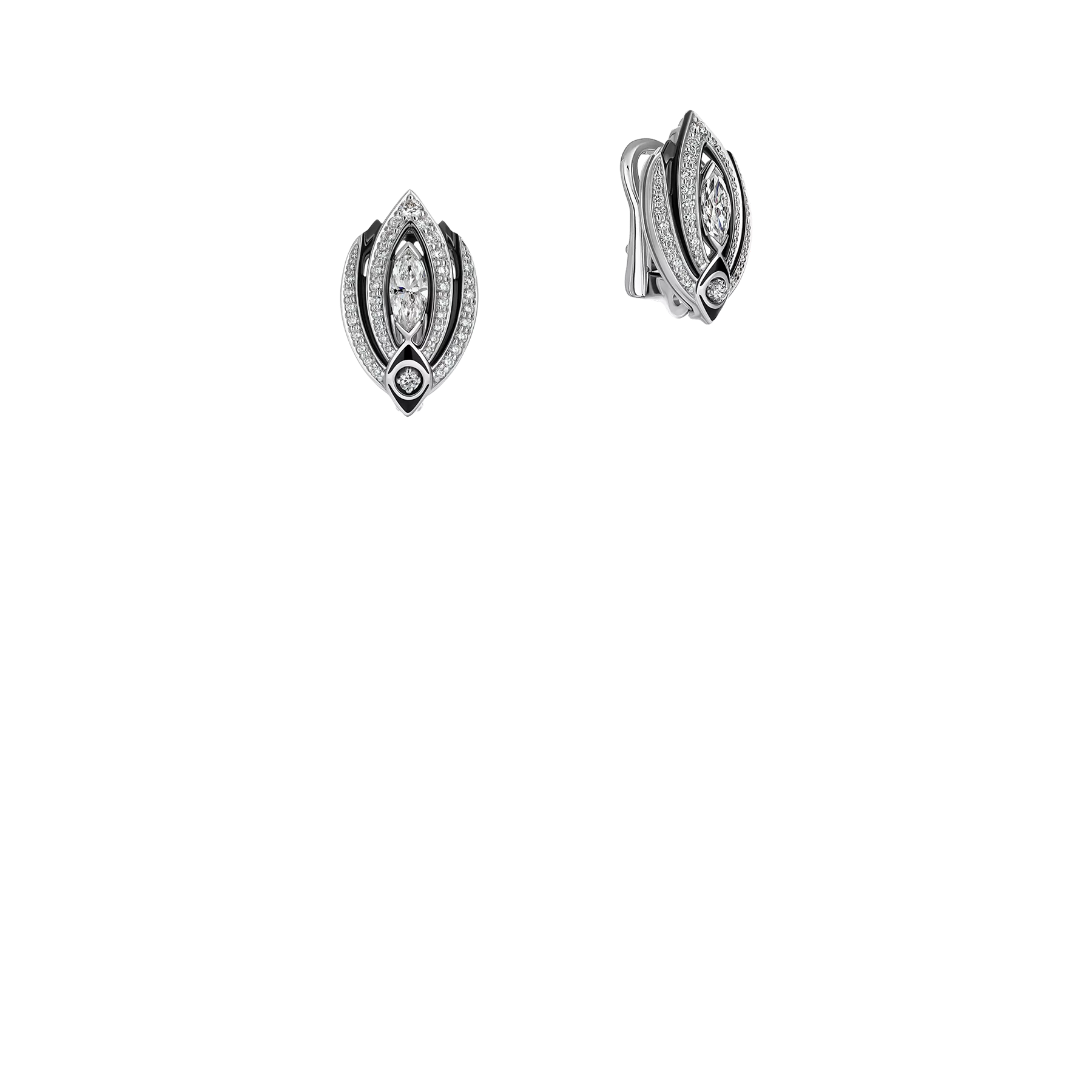 Серьги с изумрудами, бриллиантами и жемчугом, белое золото, н.керамика