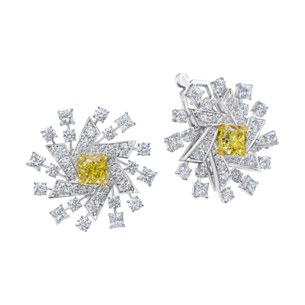 Серьги с бриллиантами, белое золото 1