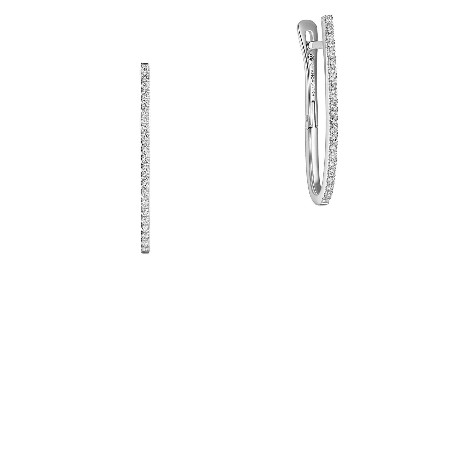 Серьги с изумрудами и бриллиантами, белое золото