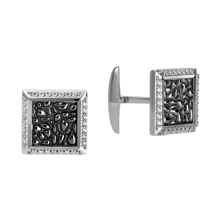 Запонки с бриллиантами, белое золото 1