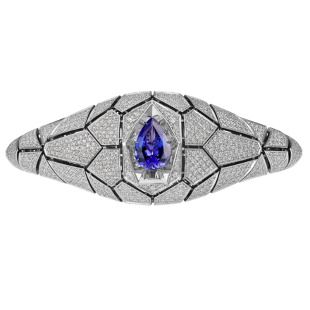 Браслет с танзанитом и бриллиантами, белое золото 2