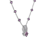 Колье с розовыми сапфирами и бриллиантами, белое золото