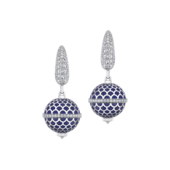 Серьги с бриллиантами, белое золото, н.керамика