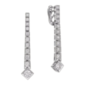 Серьги с бриллиантами, белое золото