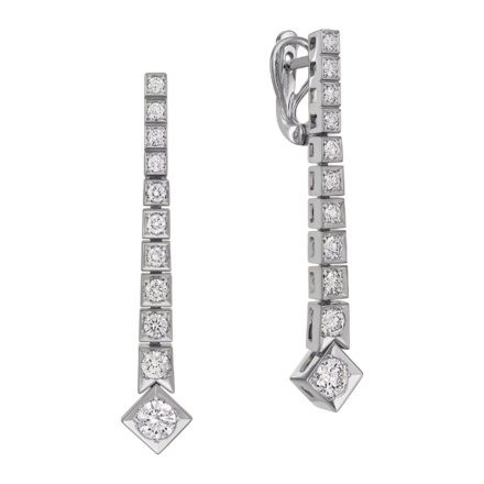 Серьги с бриллиантами, белое золото 1