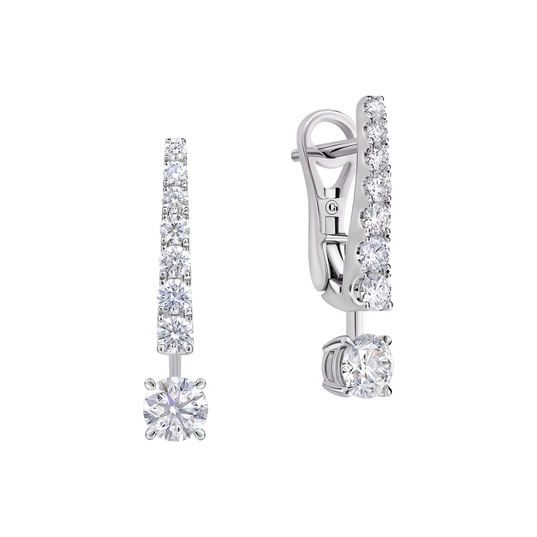 Серьги с бриллиантами, белое золото