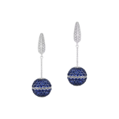 Серьги с сапфирами и бриллиантами, белое золото