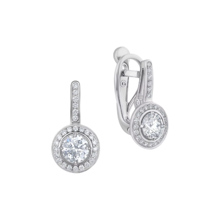 Серьги с бриллиантами, белое золото 1