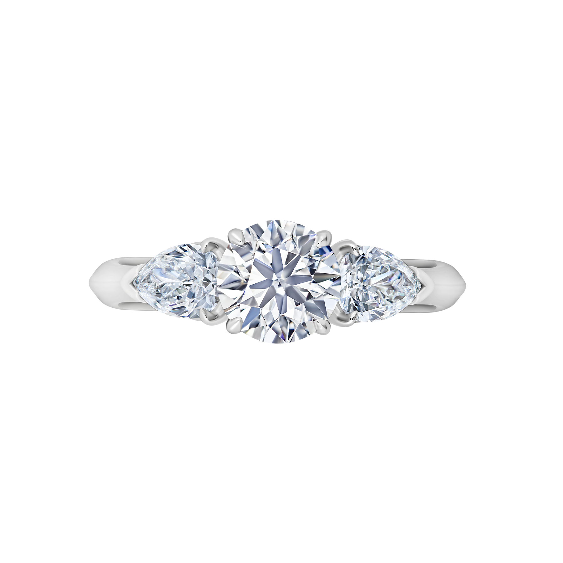 Кольцо с бриллиантами, белое золото