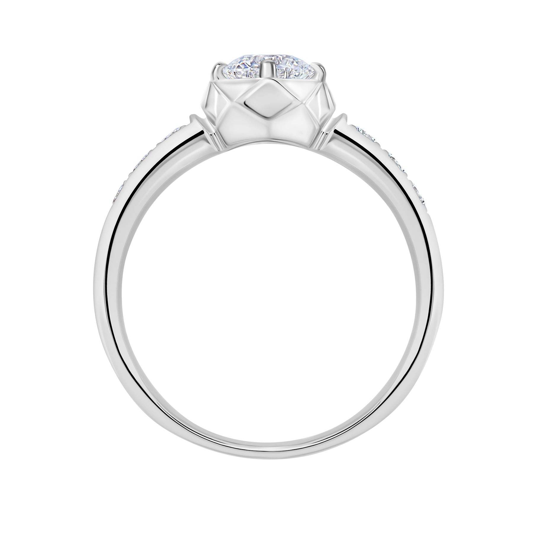 Кольцо с бриллиантами, белое золото