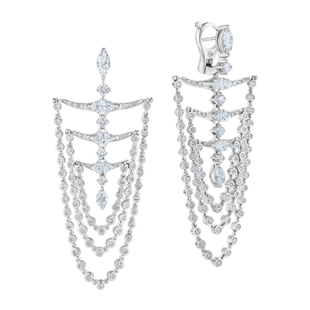 Серьги с бриллиантами, белое золото 1