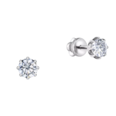 Пусеты с бриллиантами, сапфирами и изумрудами, белое золото