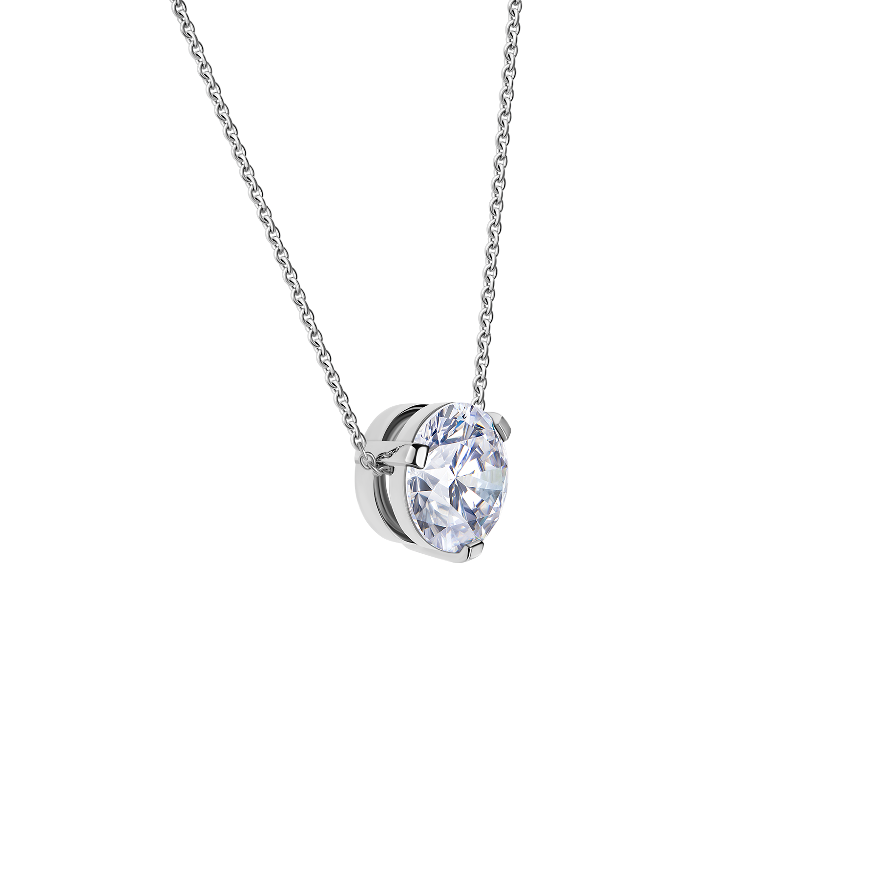 Колье с бриллиантами, белое золото