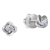 Пусеты с бриллиантами, белое золото