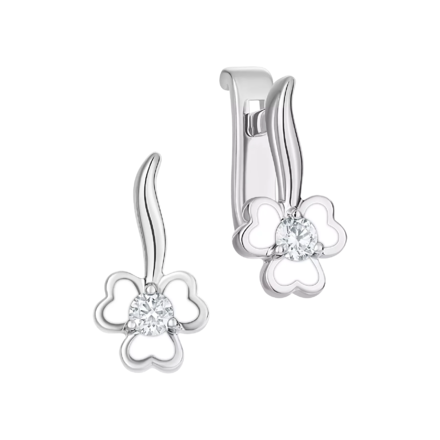 Серьги с бриллиантами, белое золото, н.керамика 1