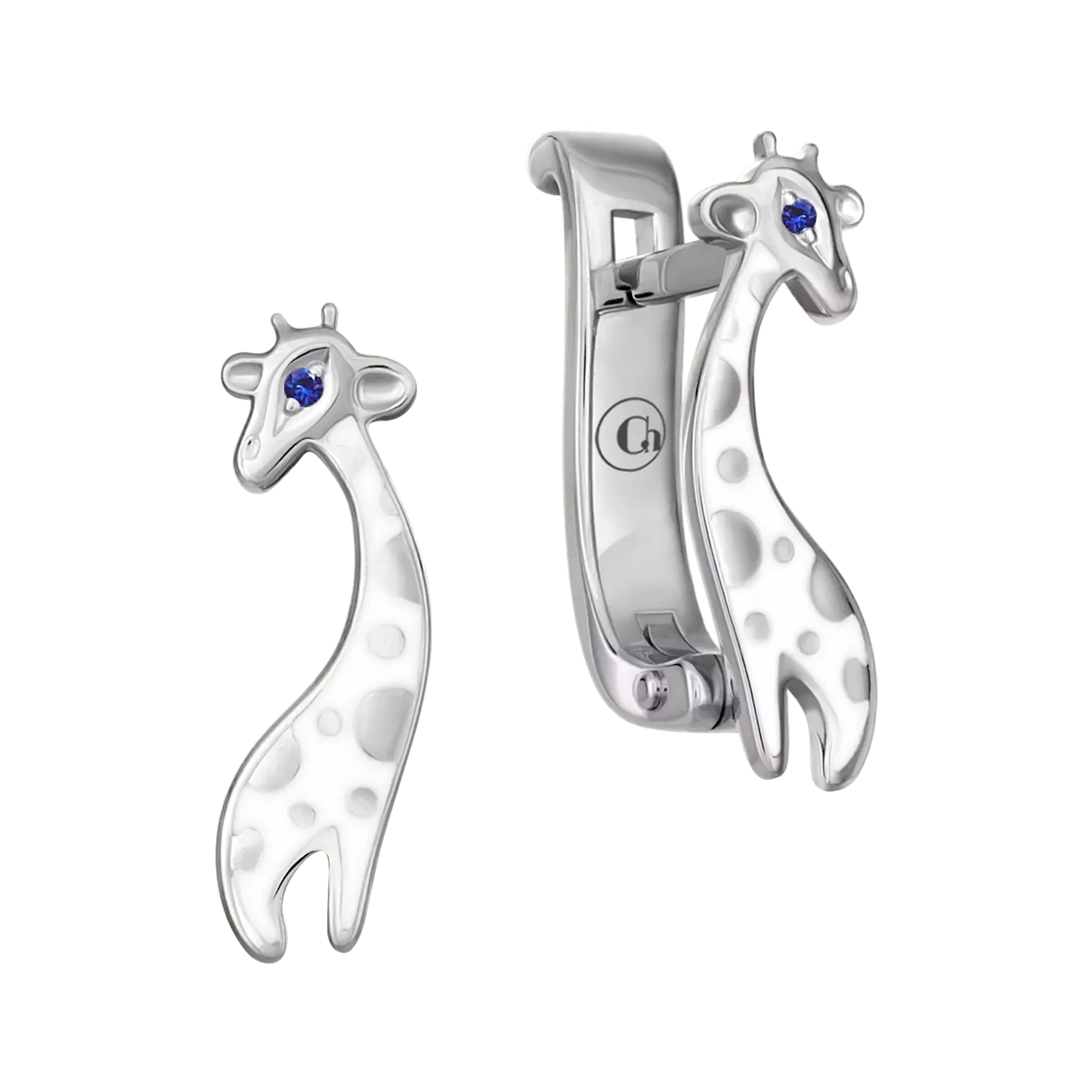 Серьги с сапфирами, белое золото, н.керамика