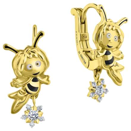 Серьги с бриллиантами, желтое золото, н.керамика 1