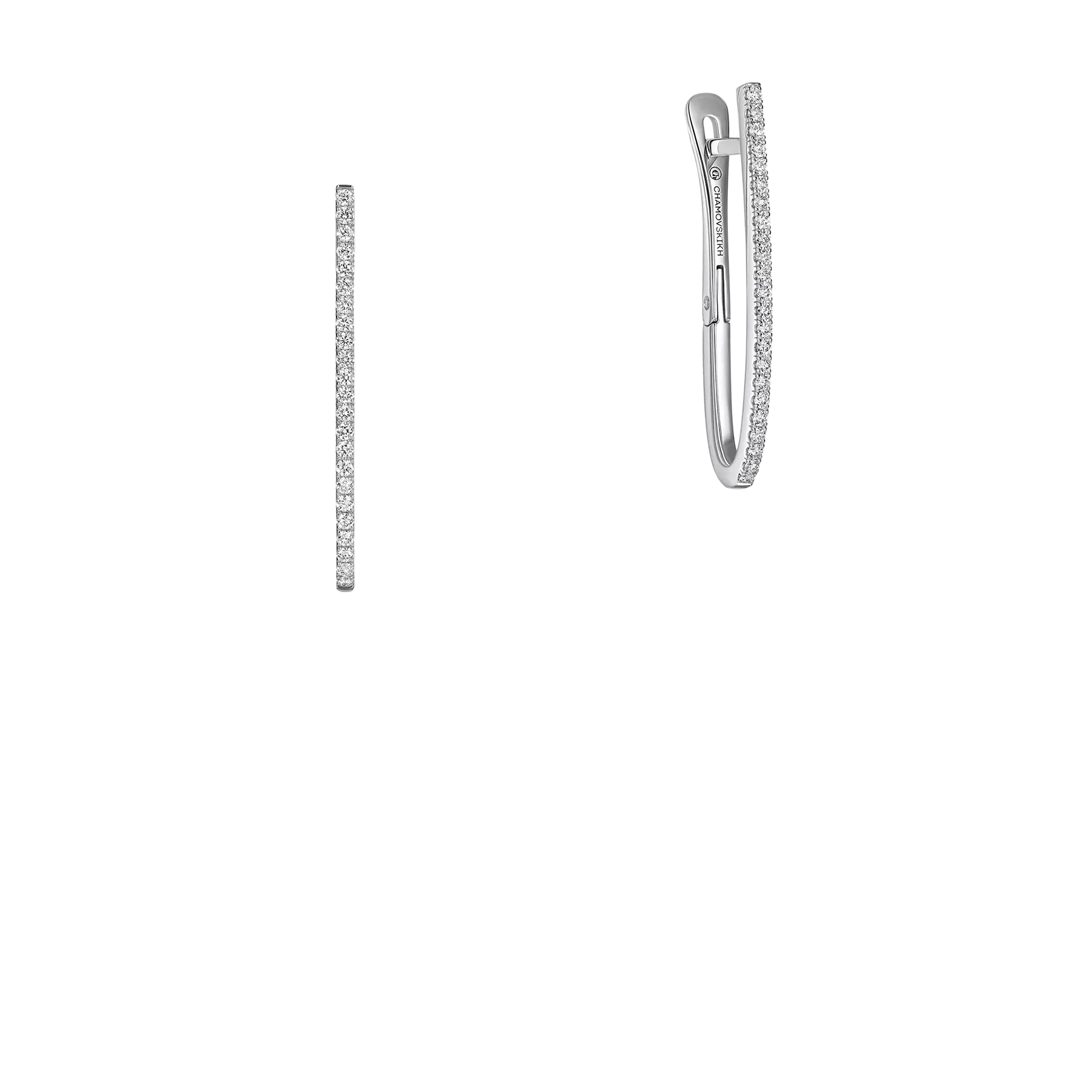 Серьги с бриллиантами, жёлтое и белое золото