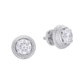 Пусеты с бриллиантами, белое золото, н.керамика