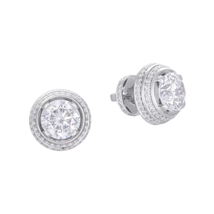 Пусеты с бриллиантами, белое золото, н.керамика 1