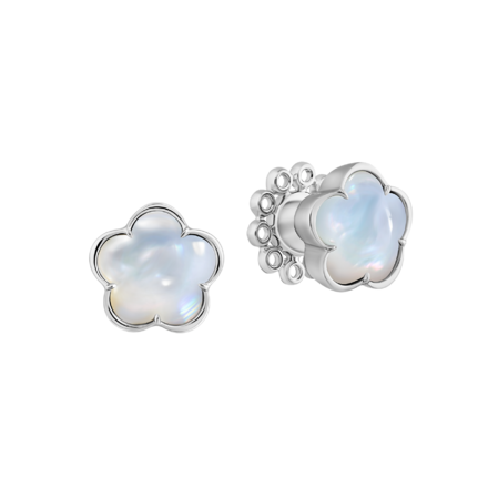 Пусеты с перламутром, белое золото 1