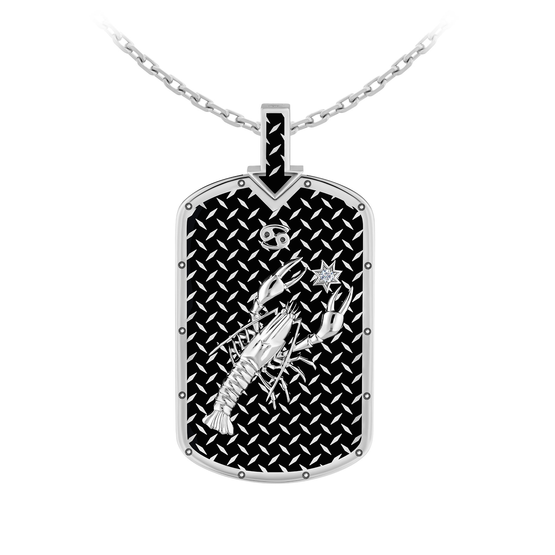 Подвес с бриллиантом, белое золото, нанокерамика