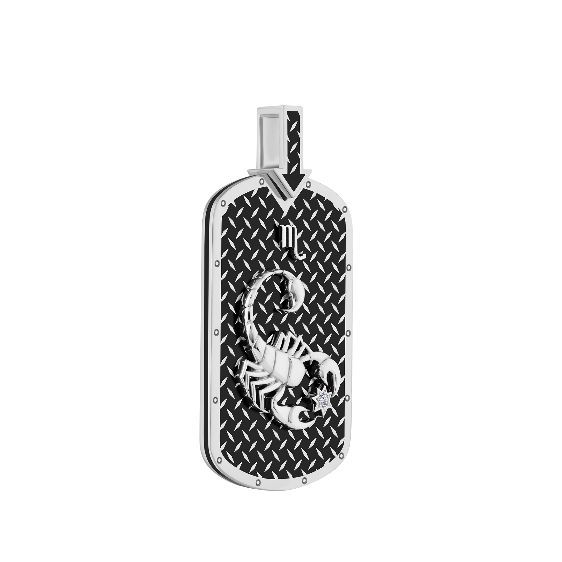 Подвес с бриллиантом, белое золото, нанокерамика