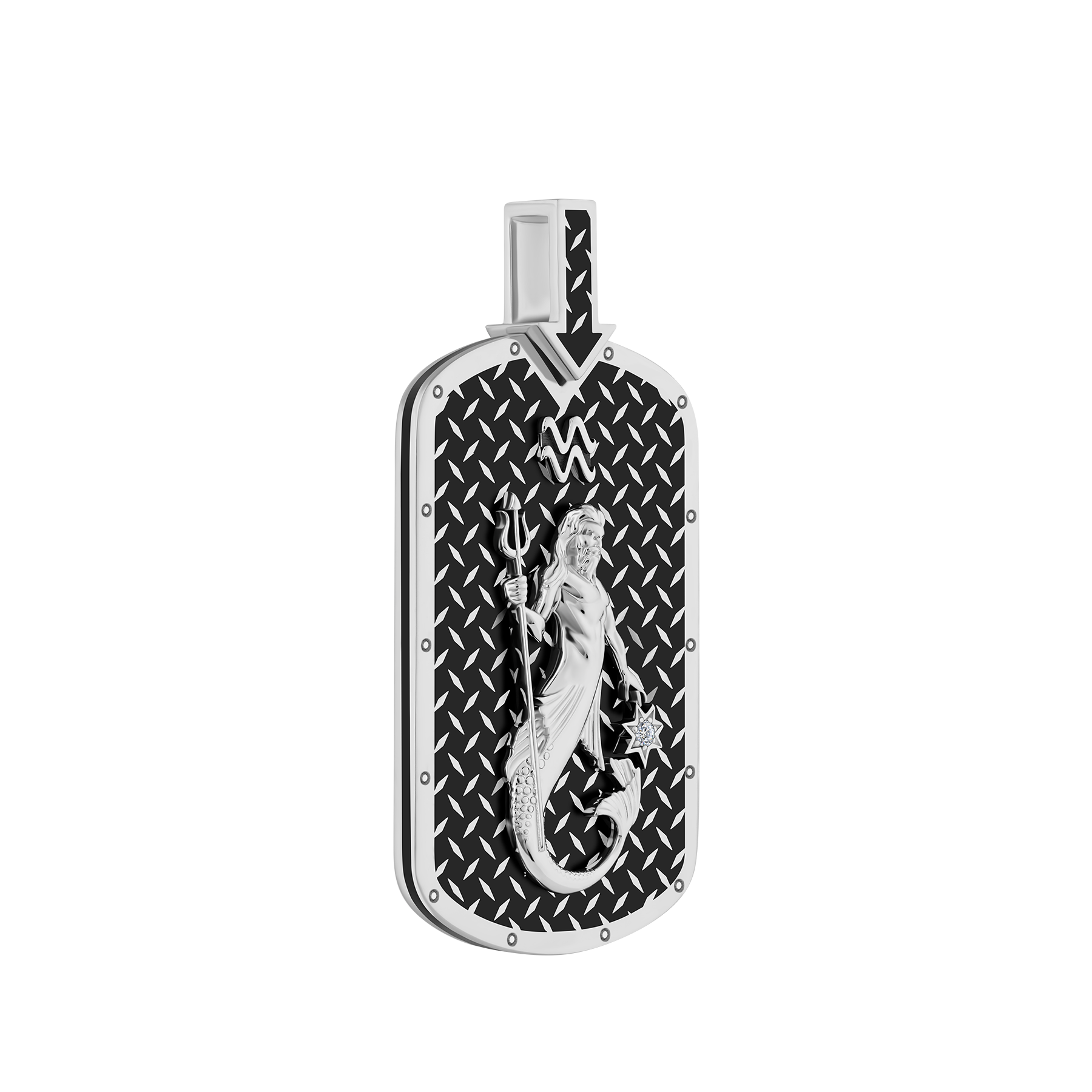 Подвес с бриллиантом, белое золото, нанокерамика