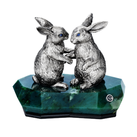 Настольная скульптура «Семейство кроликов» 1