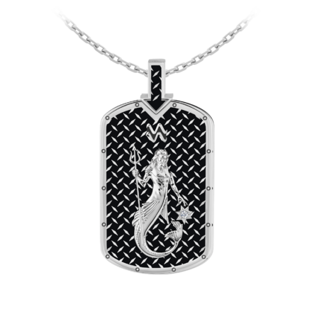 Подвес с бриллиантом, белое золото, нанокерамика 1