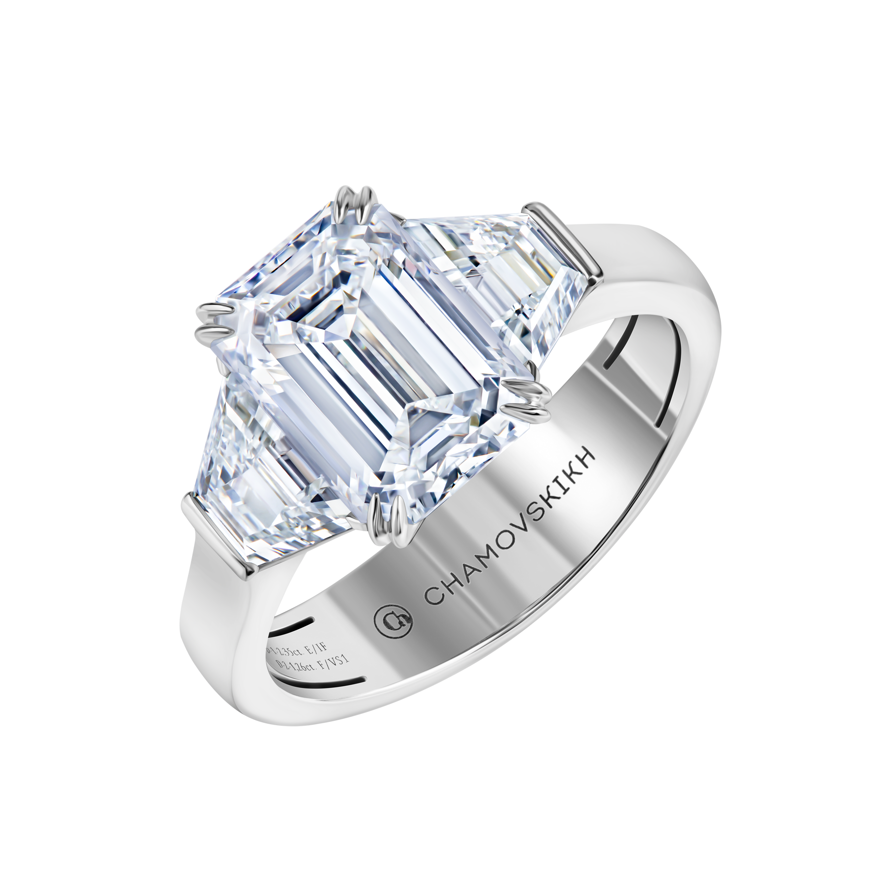 Кольцо с бриллиантами, белое золото