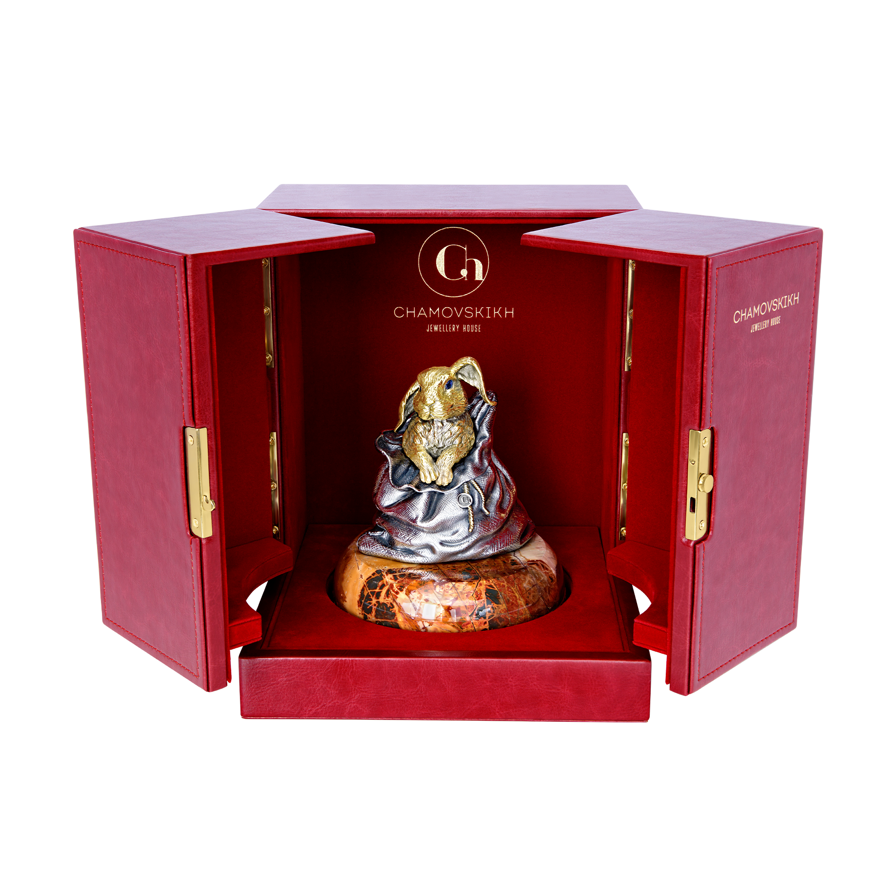 Настольная скульптура «Подарочный кролик»