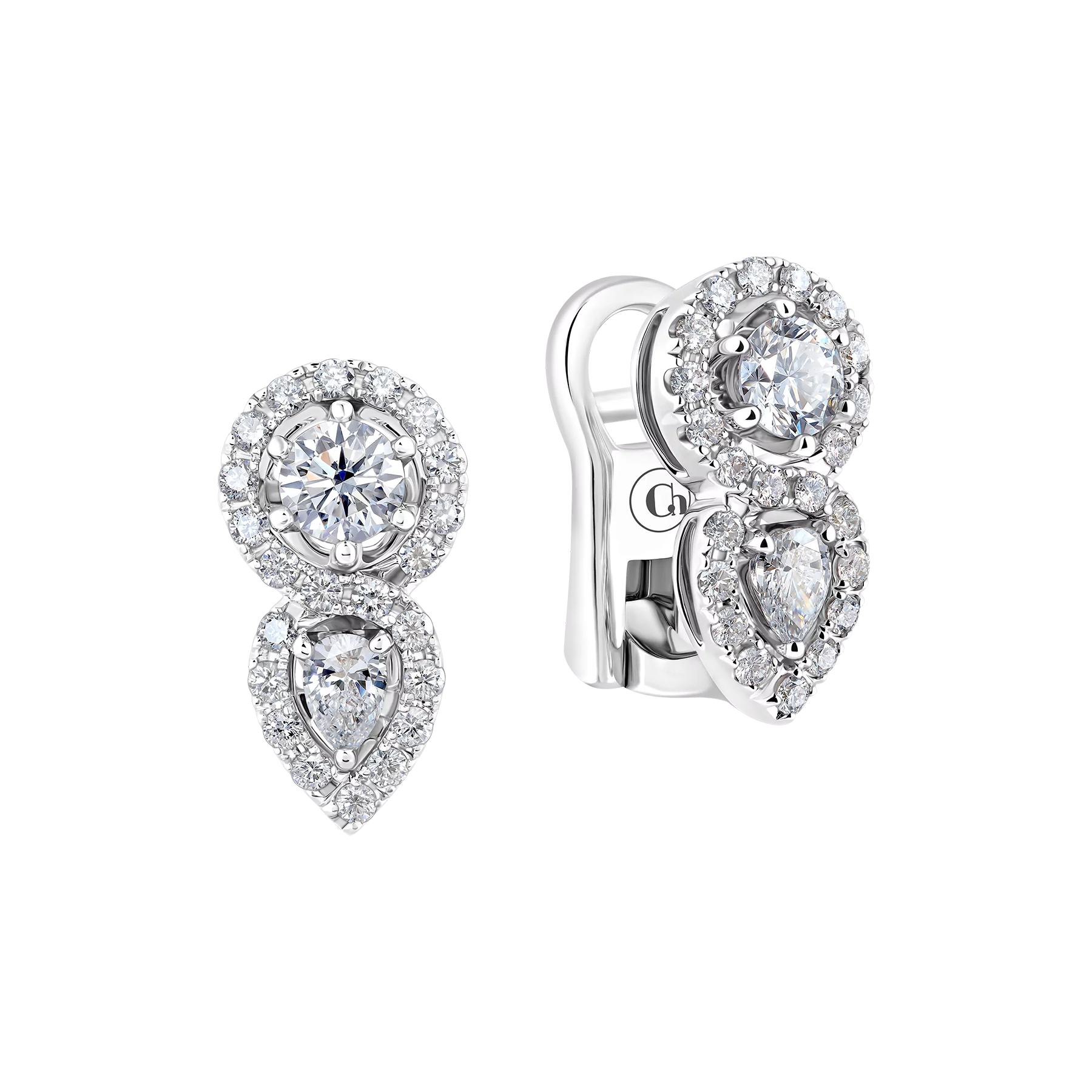 Серьги с бриллиантами, белое золото