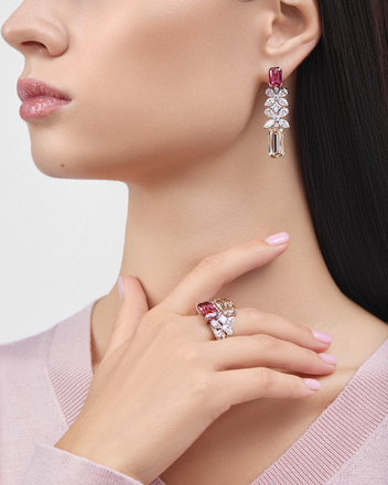 Серьги с турмалинами и бриллиантами, белое золото 3