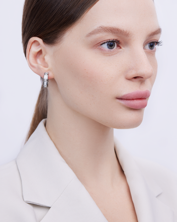 Серьги с бриллиантами, белое золото, белая н.керамика 2