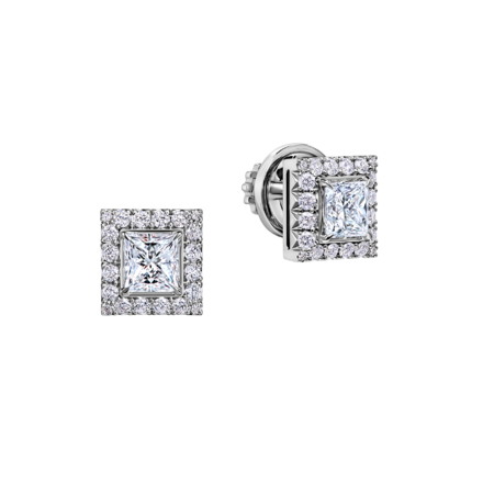 Пусеты с бриллиантами, белое золото 1