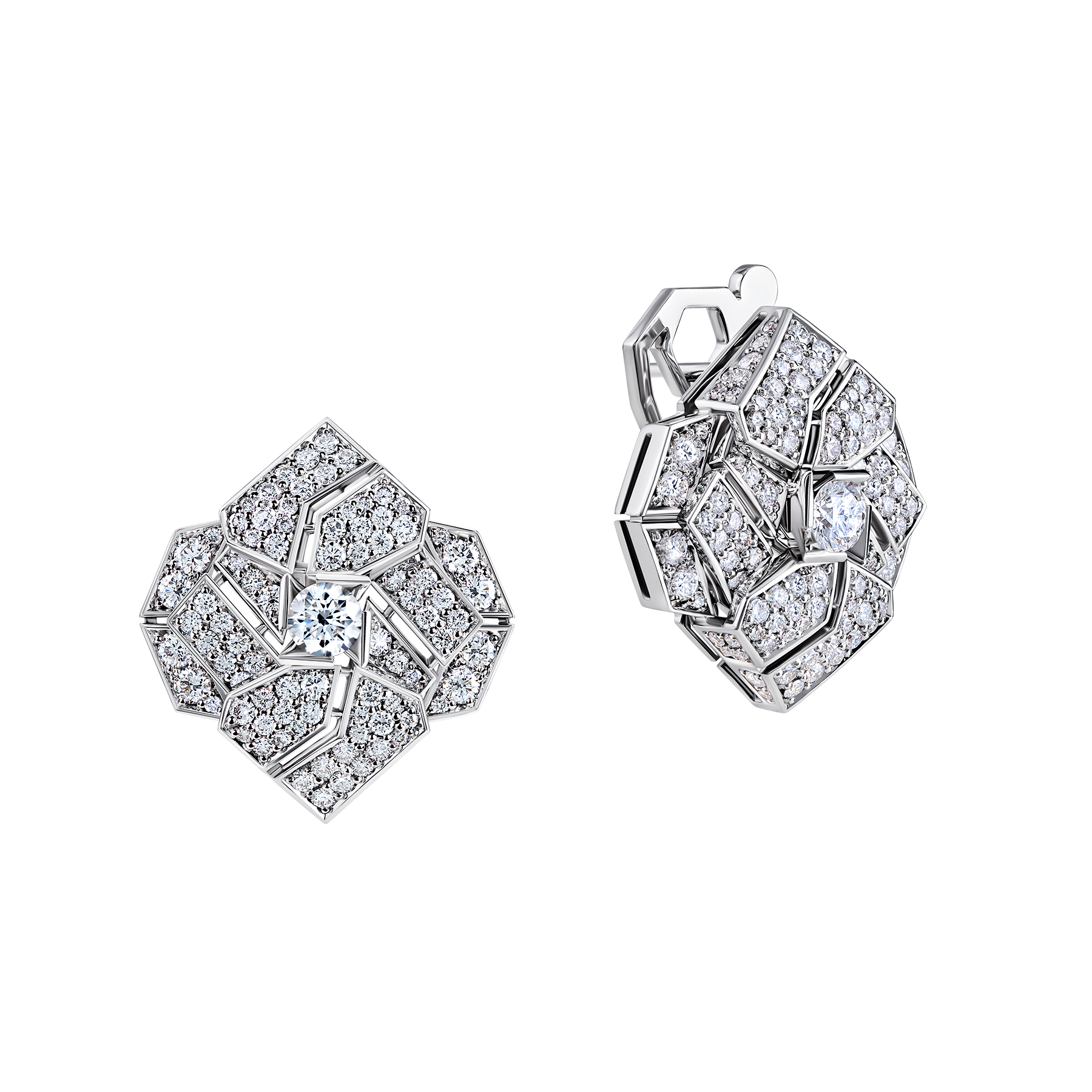 Серьги с бриллиантами, белое золото