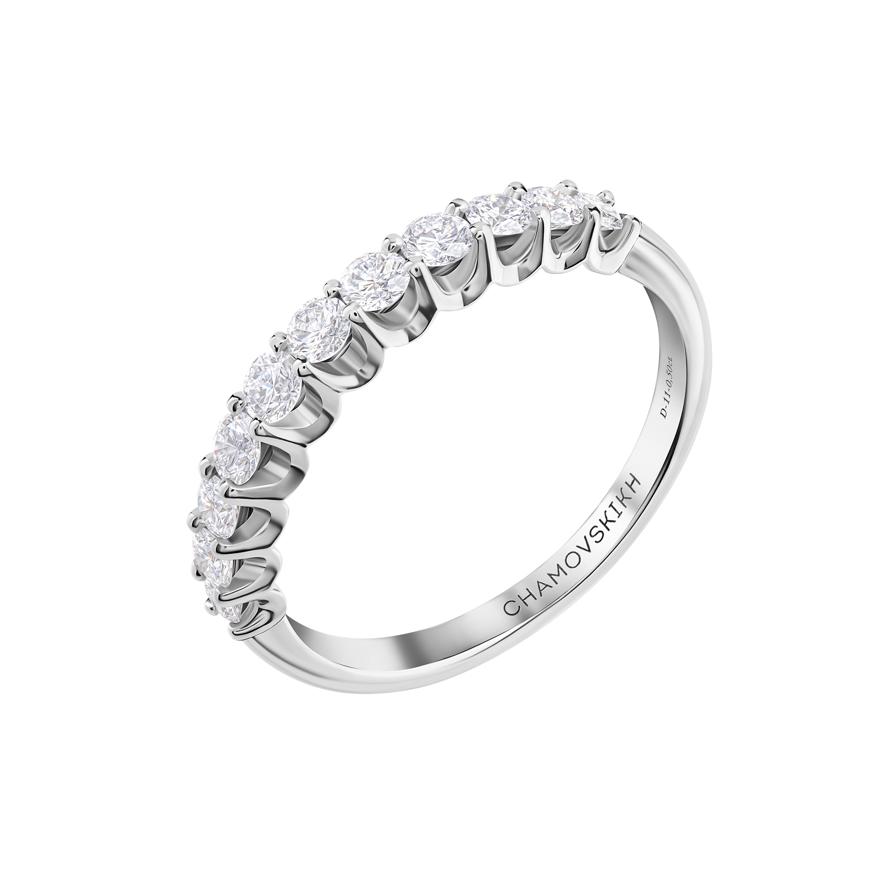 Кольцо с бриллиантами, белое золото