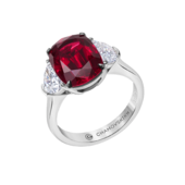 Кольцо с рубином и бриллиантами, платина