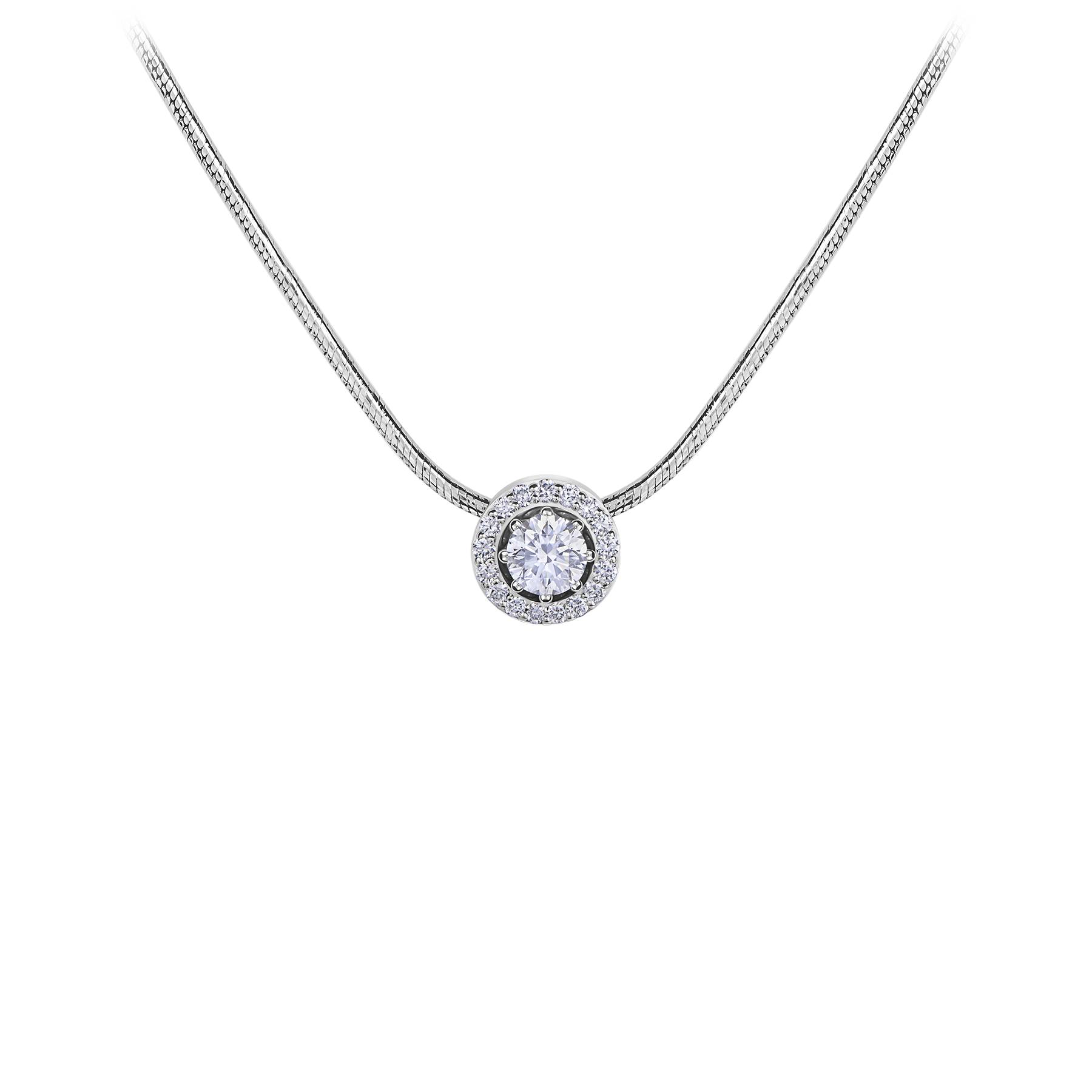 Колье с бриллиантами, белое золото