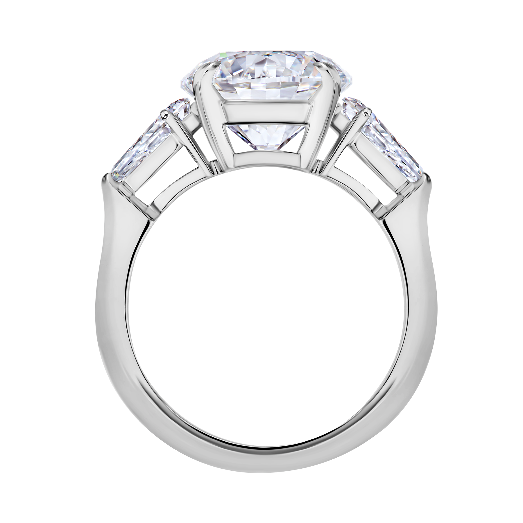 Кольцо с бриллиантами, белое золото