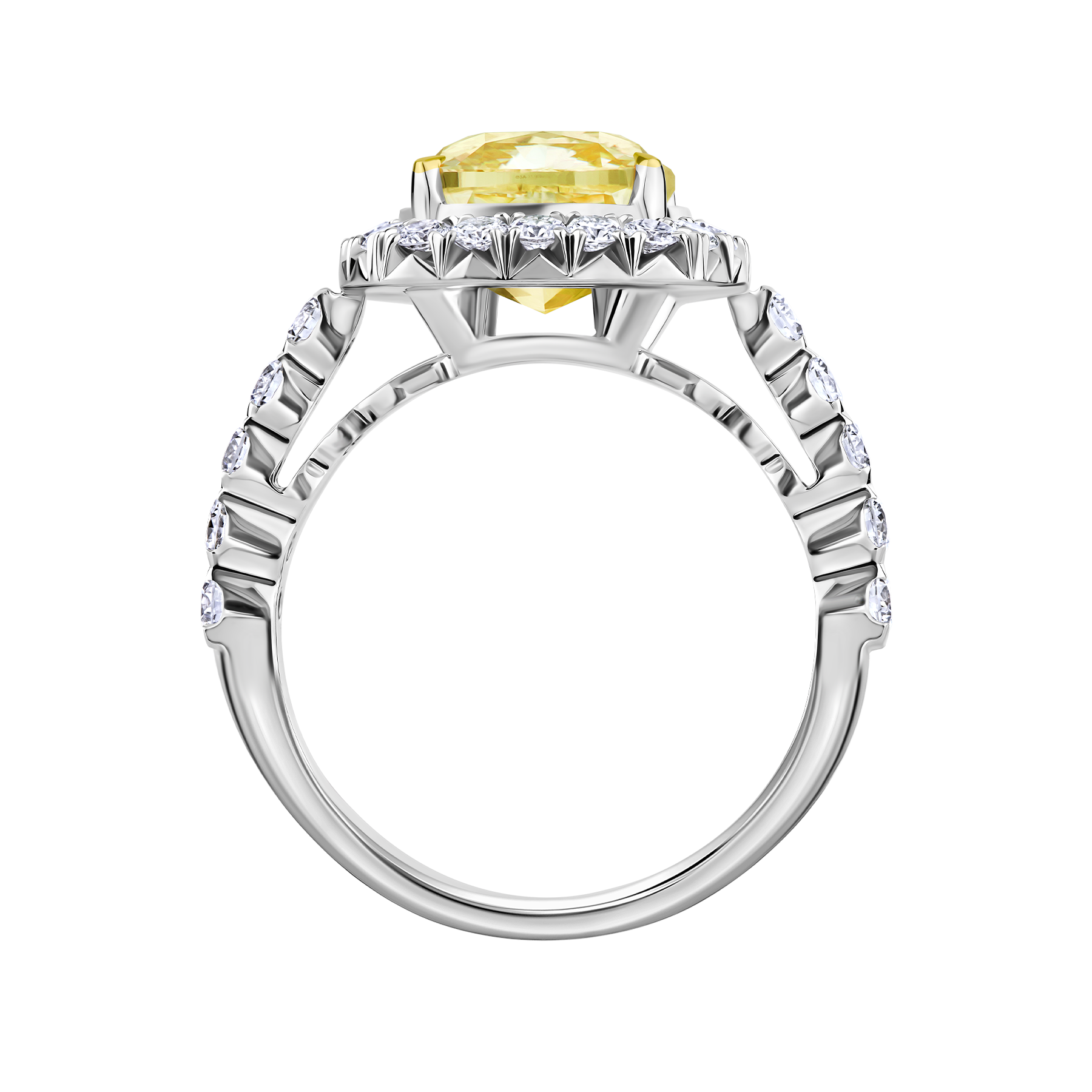 Кольцо с бриллиантами, белое золото