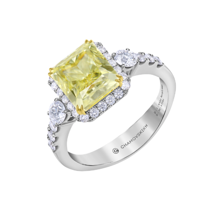 Кольцо с бриллиантами, белое золото 1