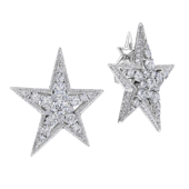 Серьги с бриллиантами, белое золото