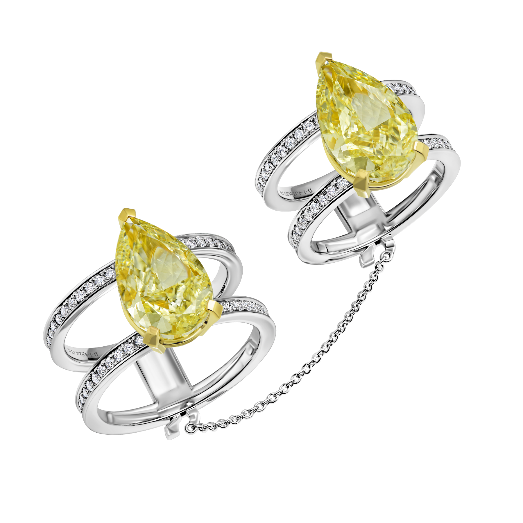 Кольцо с бриллиантами, белое золото