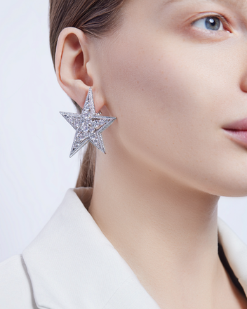 Серьги с бриллиантами, белое золото 2