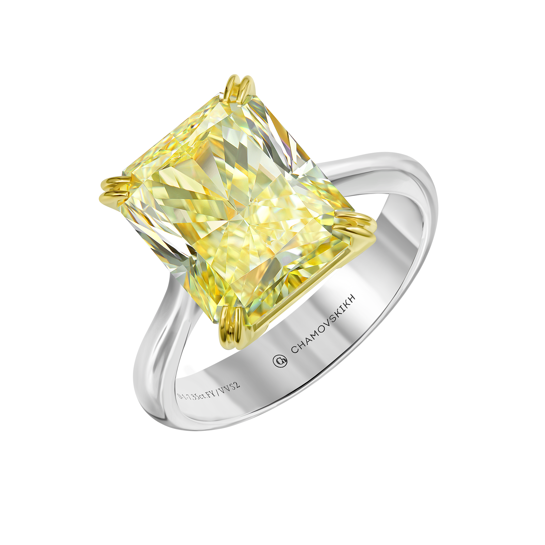 Кольцо с бриллиантом, белое золото