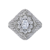 Кольцо с бриллиантами, белое золото