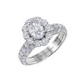 Кольцо с бриллиантами, белое золото