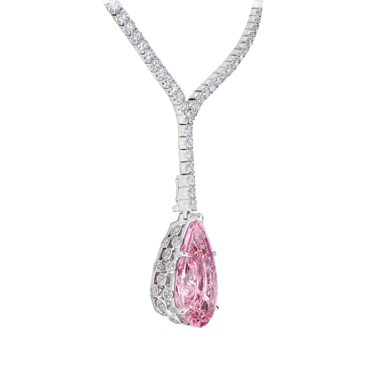 Колье с морганитом, аквамарином и бриллиантами, белое золото 3